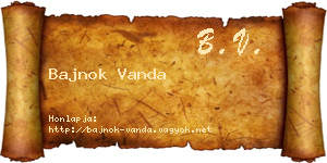 Bajnok Vanda névjegykártya